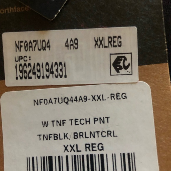 NWT The North Face TNF Tech Pants Black with Bright Coral Trim New Size XXL - Picture 12 of 14